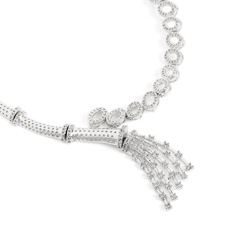 Luxury Cz Tassel Necklace Set For Women|Occasion Wear : AD-892-IRWENKER