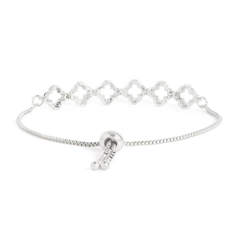 Sleek Clover Chain Bracelet | Cz For Everyday Glam : AD-164-IRWEBR