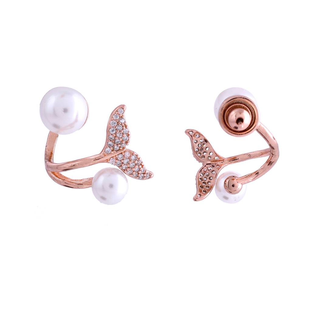 Sparkling Elegance Blooming Pearl Stud Earrings : 8905124552812