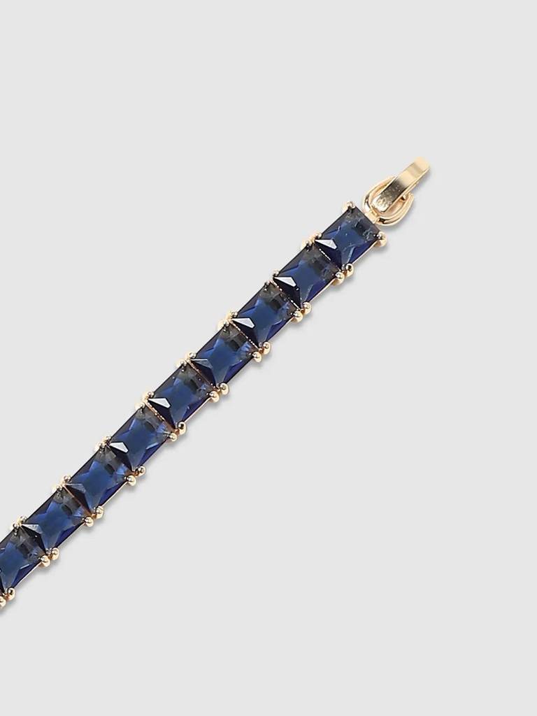 Men'S Geometric Stone Tennis Bracelet - Sapphire Blue : FABR1098