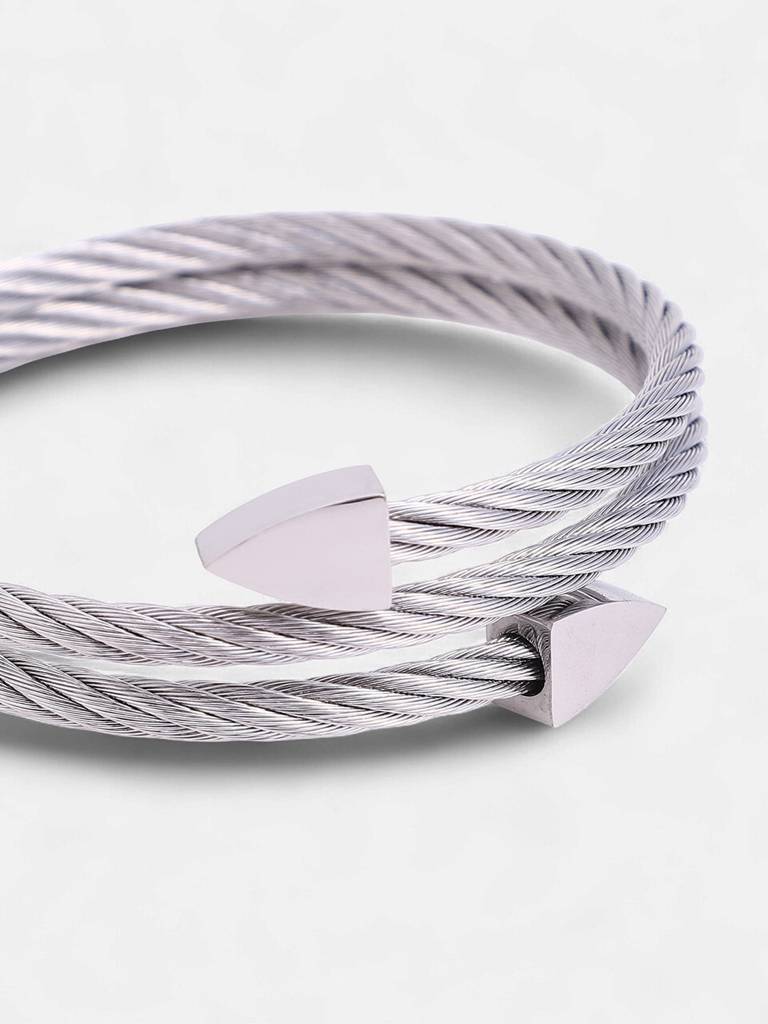 Men'S The Rope Wrap Bracelet - Metallic Silver : FABR1263