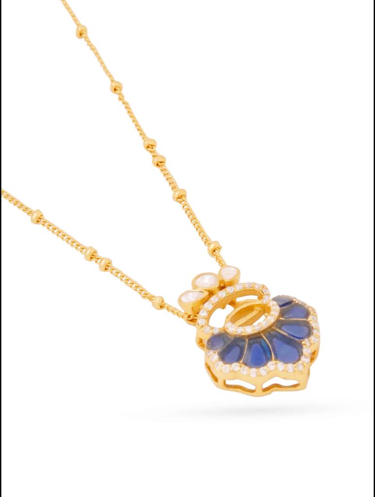 Moissanite & Polki Pendant In 925 Sterling Silver For Women : SILDWP024