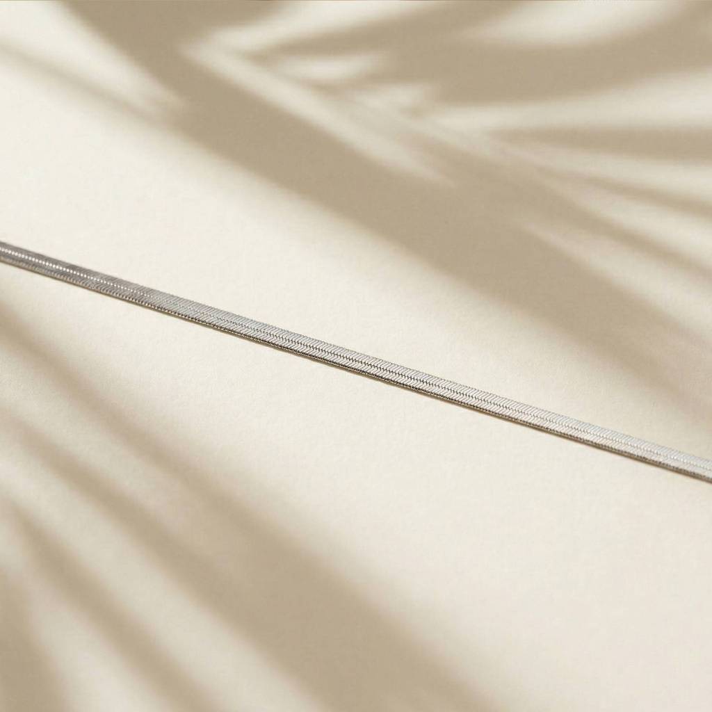 Silver Classic Flat Chain Anklet : ZLA-1057