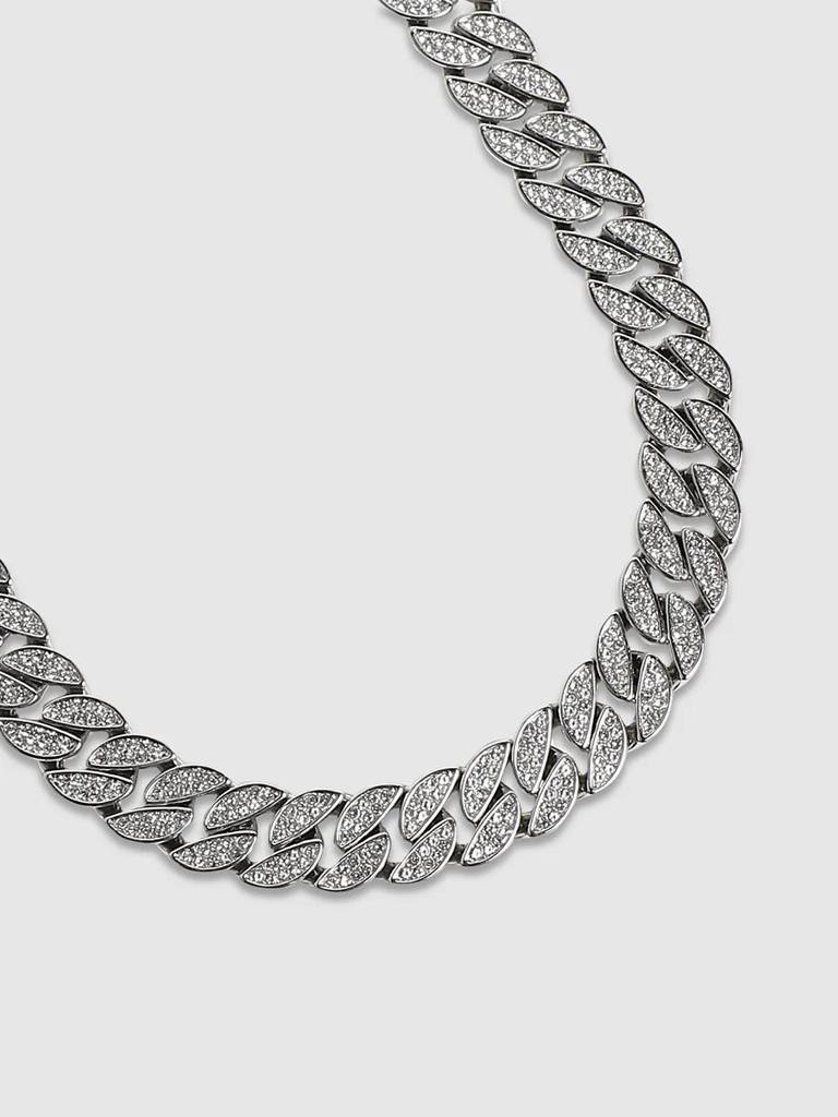 Men'S Embellished Bling Chain Necklace - Silver : FANC1069