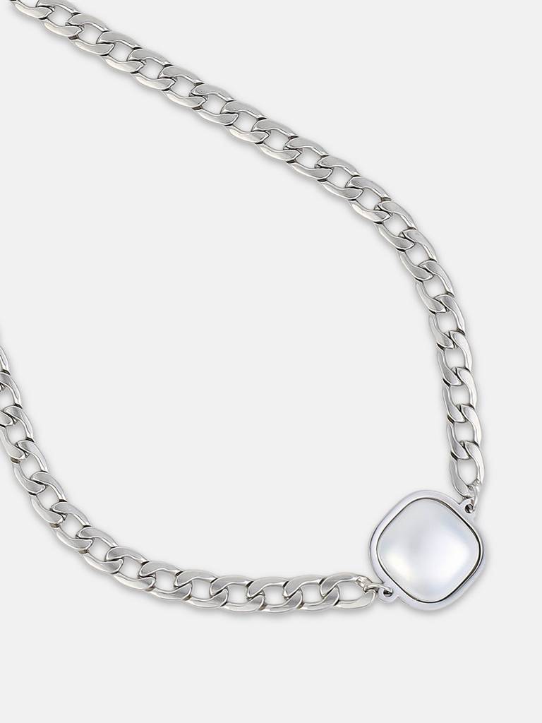 Men'S The Perla-Flat Chain Necklace - Metallic Silver : SOHINC6297