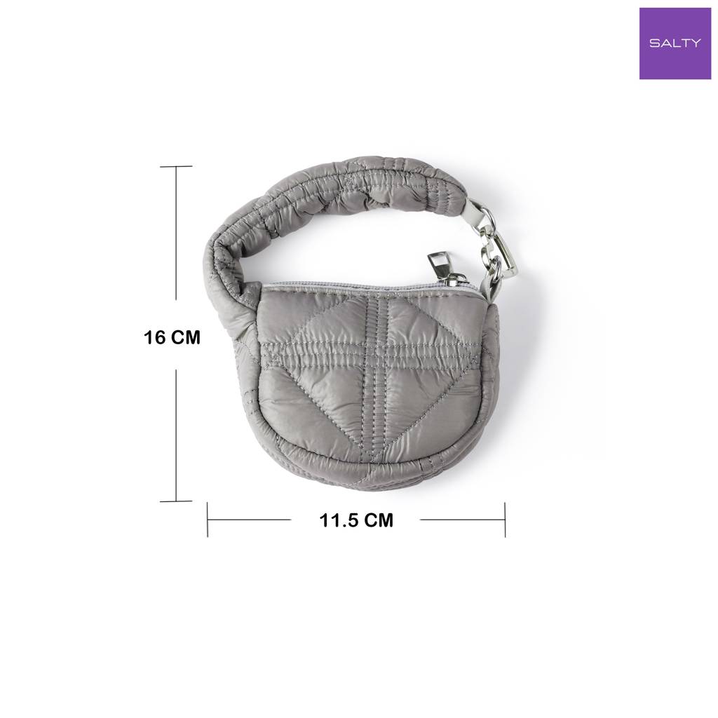 Mini Quilted Puff Bag Charm : C-BG-0091-GY