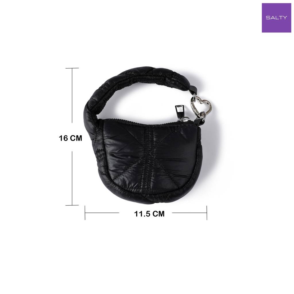 Mini Quilted Puff Bag Charm : C-BG-0091-BK