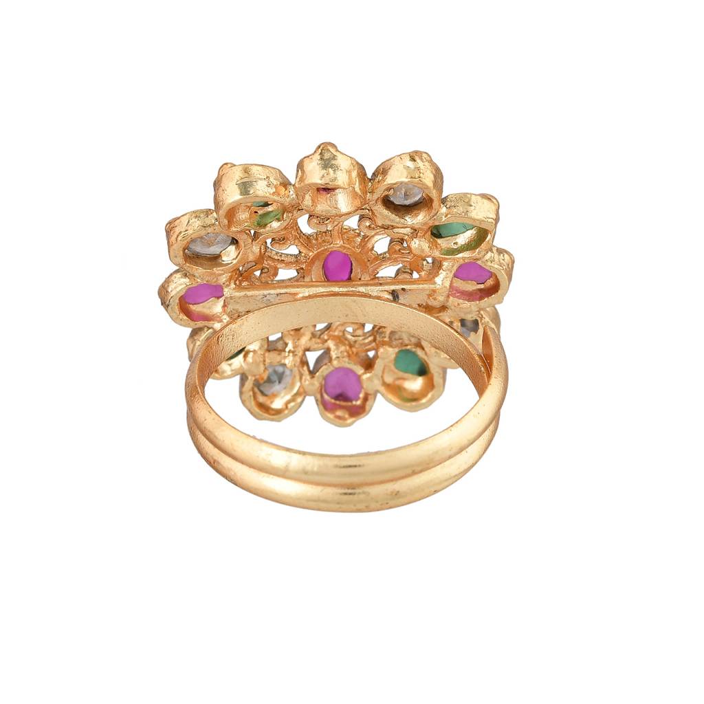 Gold Opulence Kusuma Temple Ring : 8905124543179