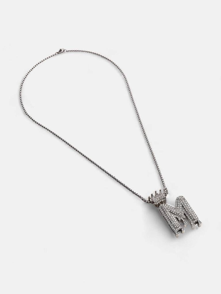 Men'S The Drip Alphabet Pendant Necklace - Metallic Silver : FANC1096-M
