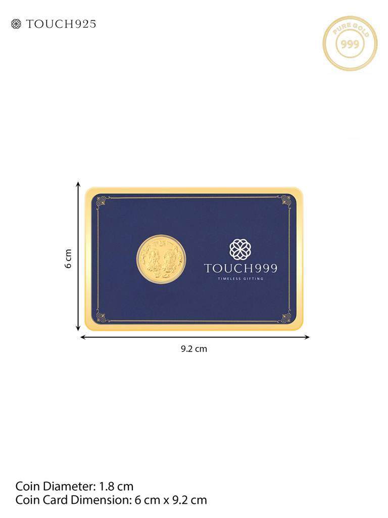 24K Pure 50 Mg Lakshmi Ganesha Gold Coin : ITGC18