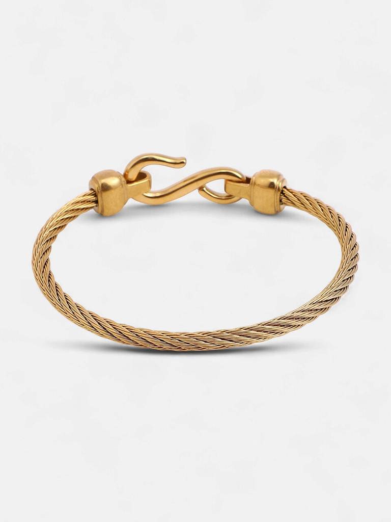 Men'S The Twisted-Hook Bangle Bracelet - California Gold : SOHIBR6435