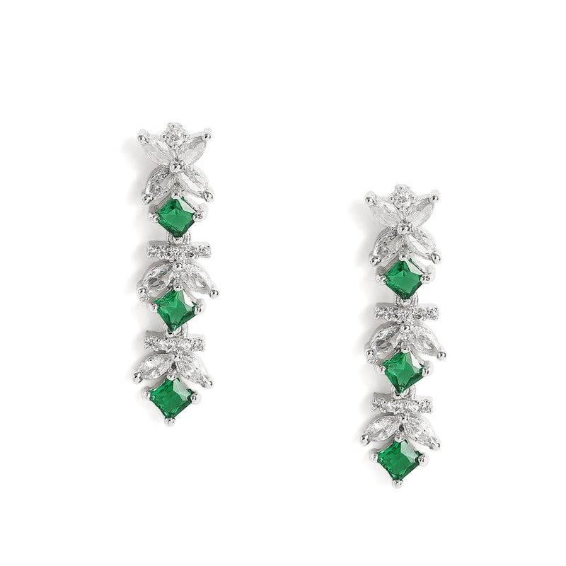 Elegant Cz Leaf Drop Necklace Set For Women – Party & Festive Wear : AD-899-IRGNNKER