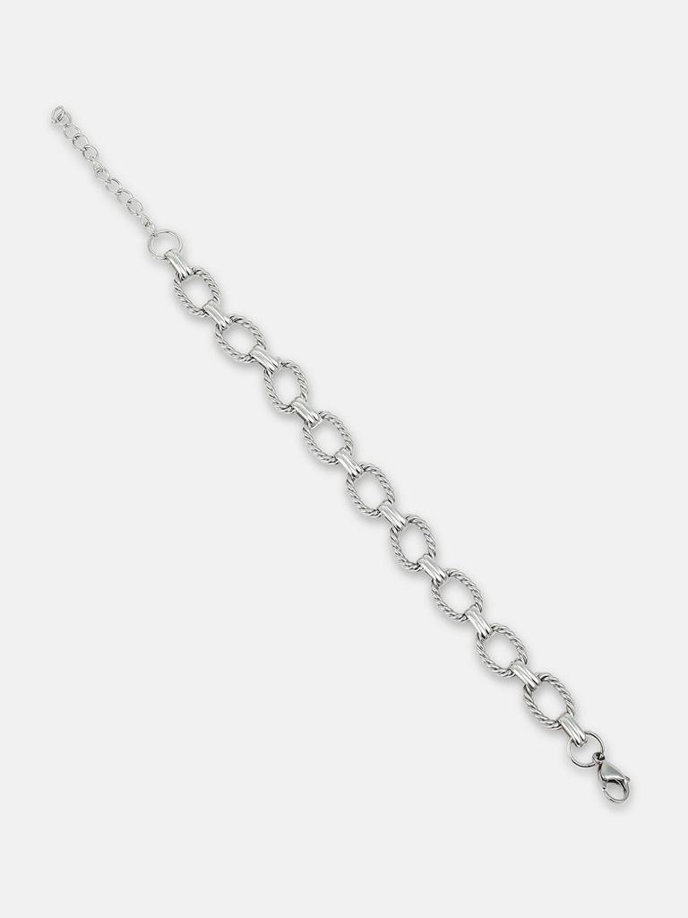 Men'S The Rope Link Bracelet - Metallic Silver : FABR1217