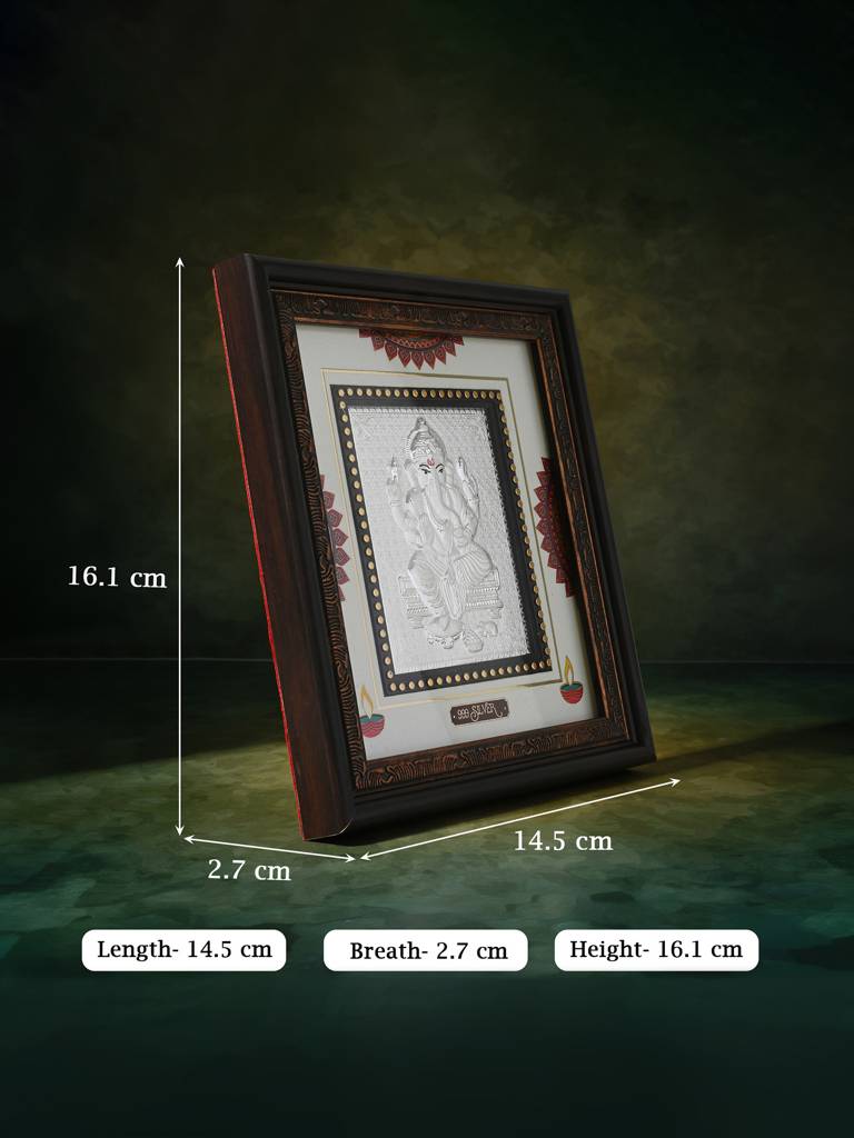 Pure 999 Silver Ganesh Frame : CTGFT343