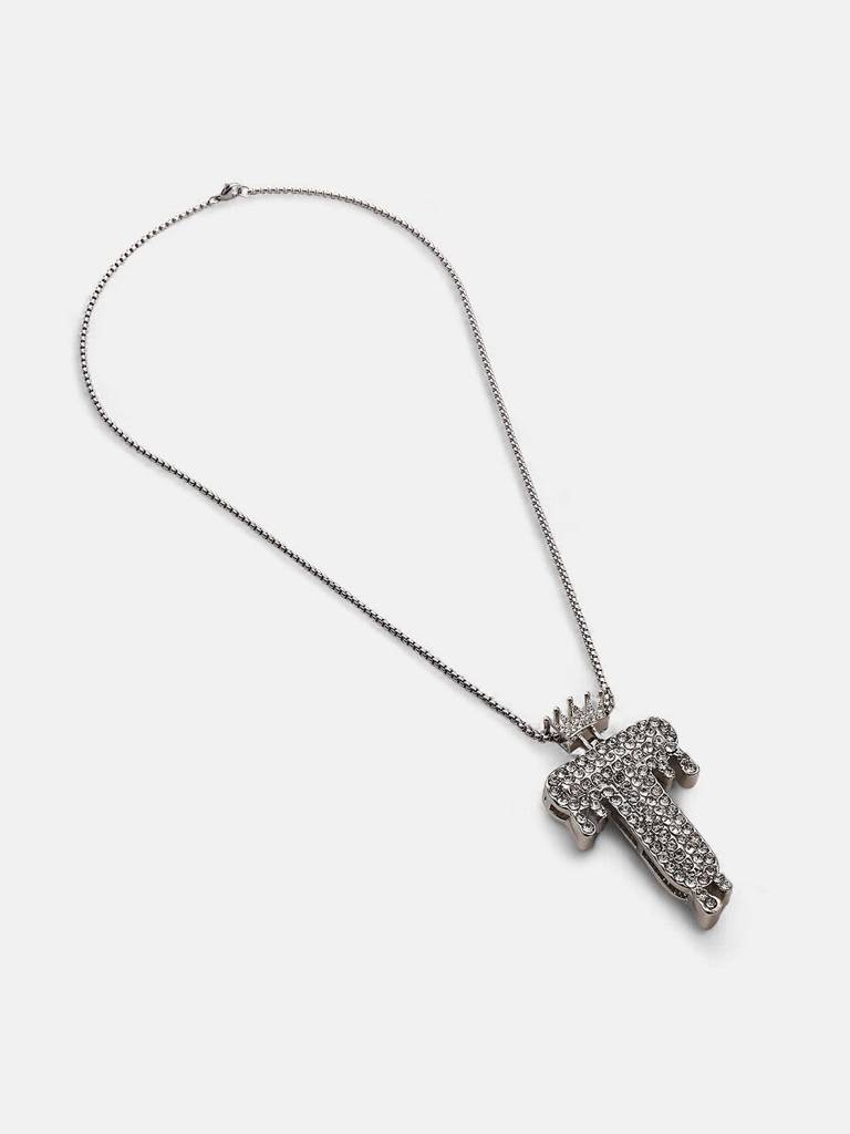 Men'S The Drip Alphabet Pendant Necklace - Metallic Silver : FANC1096-T