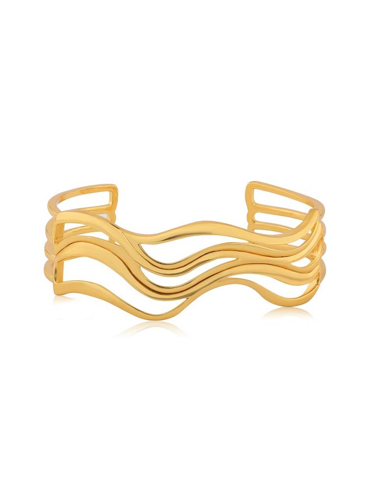 Flow Tide Golden Wave Cuff Adjustable Bracelet : 8905124576771