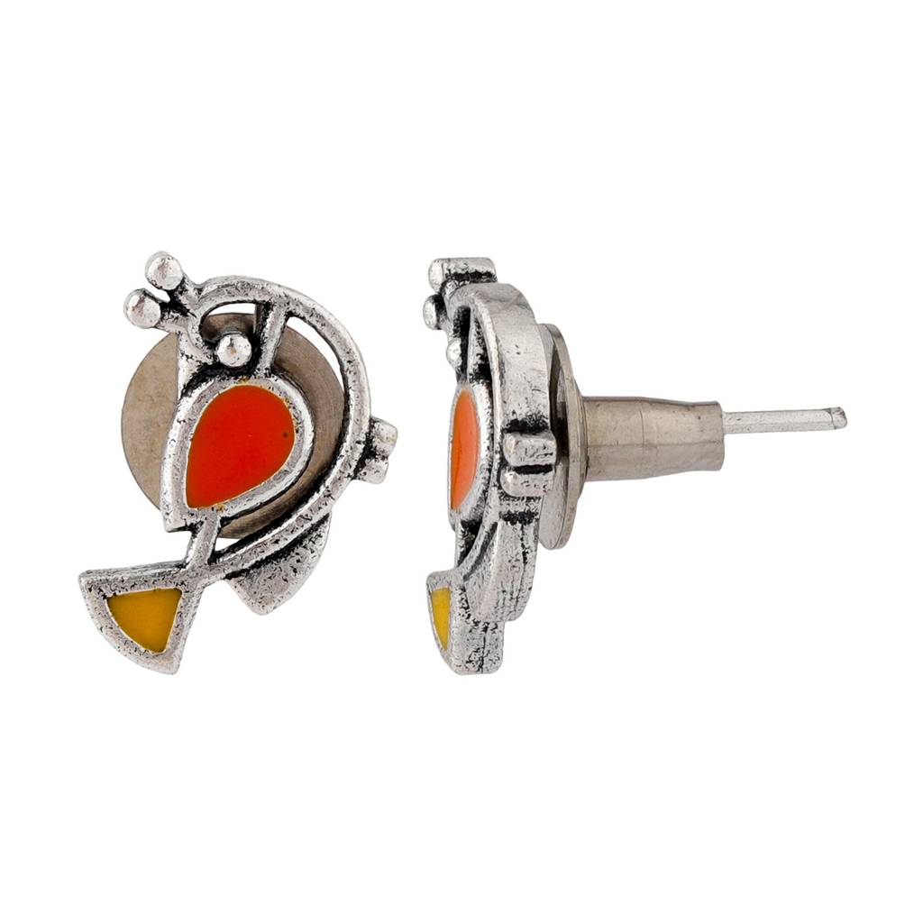 Madhubani Vihang Vibes Oxidised Enamel Necklace Set : 8905124562873