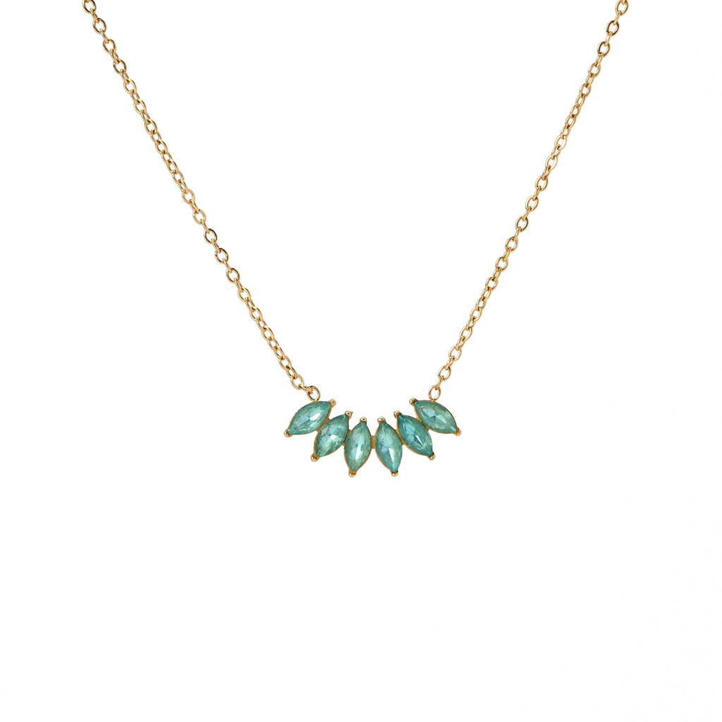 Peony Kiss Necklace : NS14474-G-LBLU