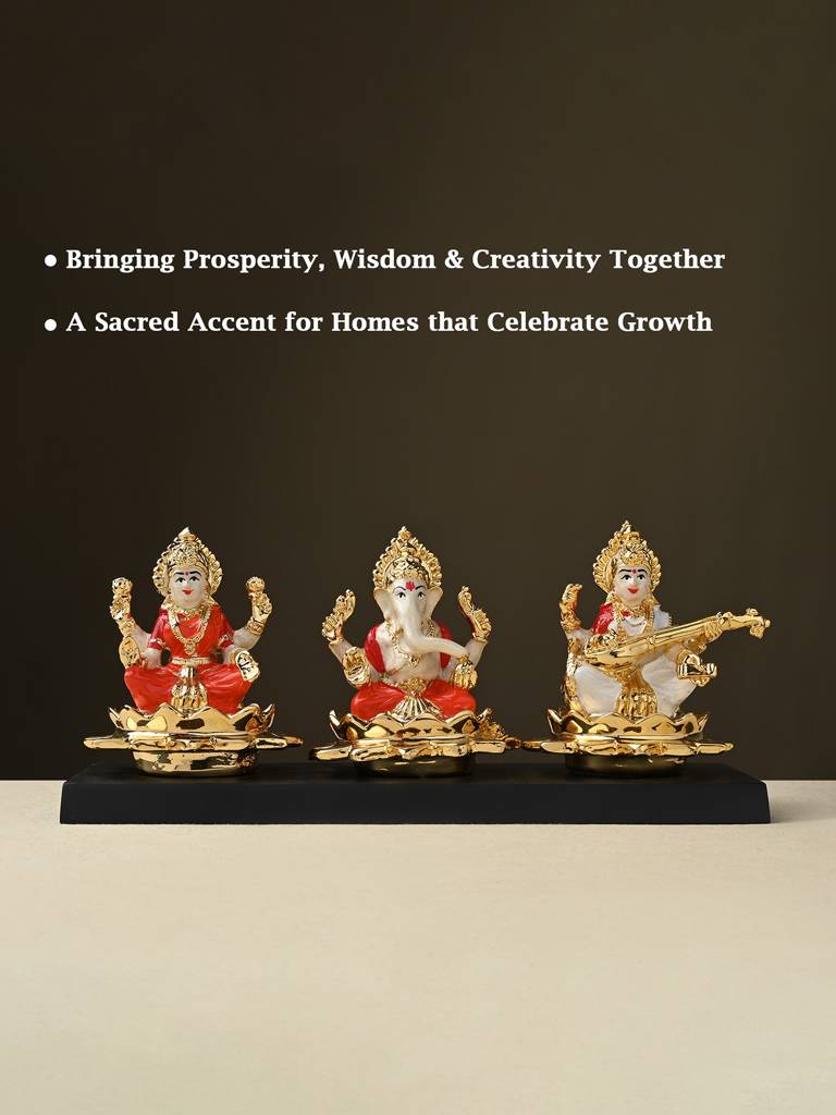 Lakshmi Ganesh Saraswati Idol Set : BEGFT238