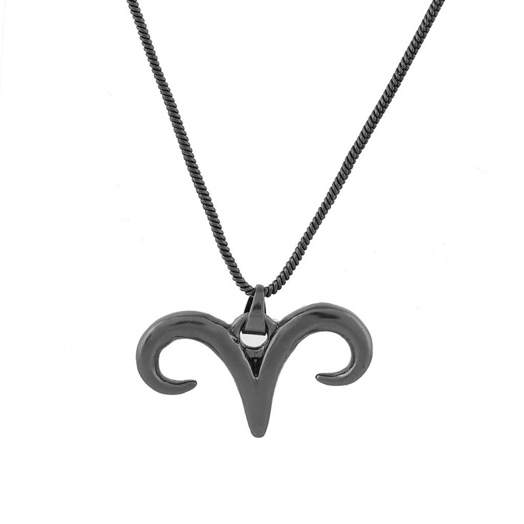 Eclipse Aries Horn Symbol Black Men’S Pendant : 8905124565553