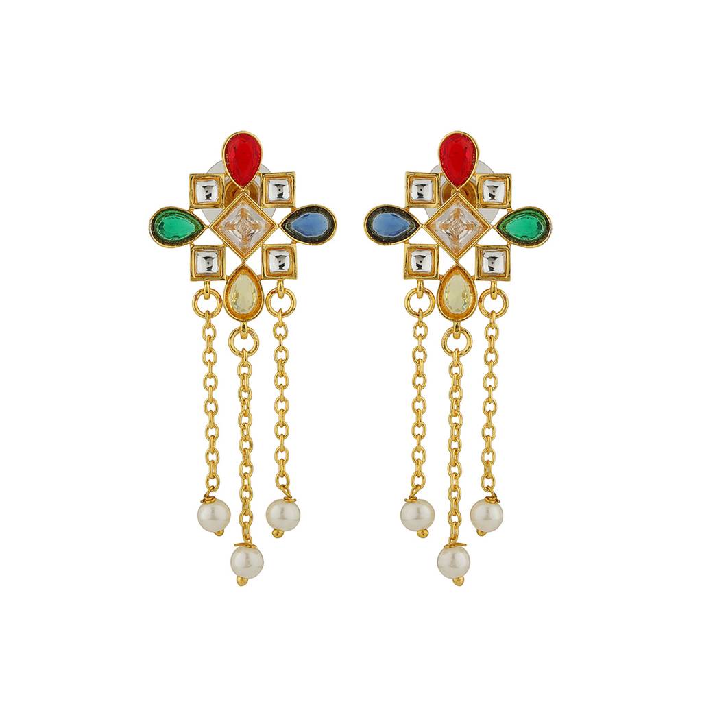 Navratna Eternal Symmetry  Short Necklace Set : 8905124570878