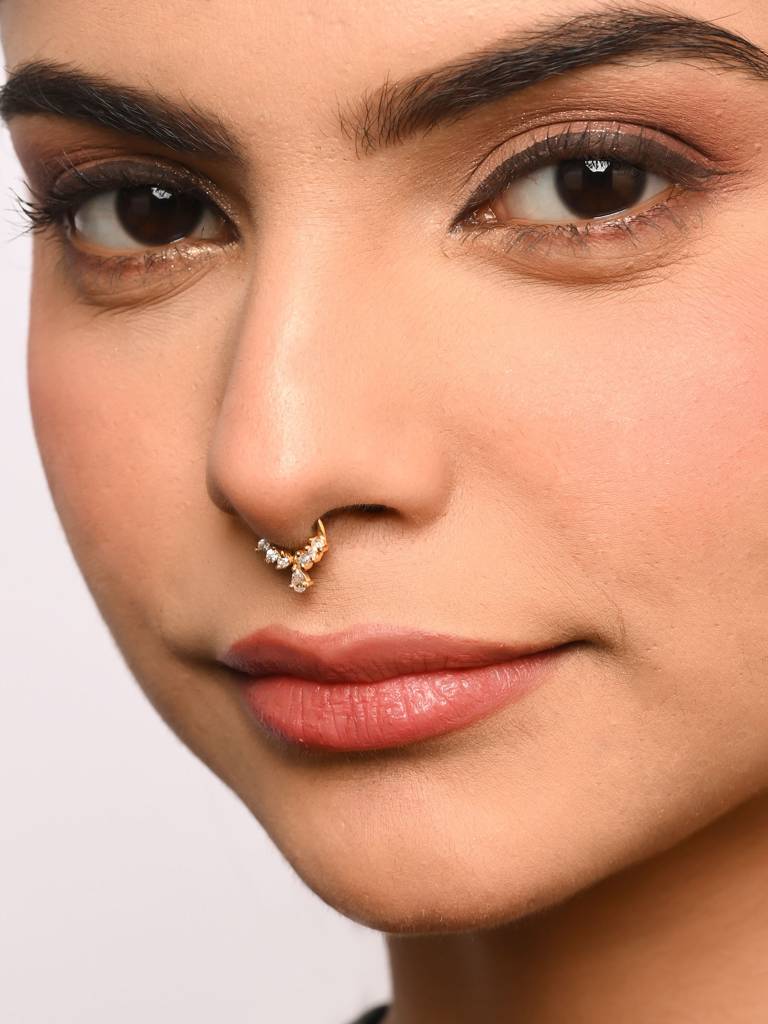 Teardrop Charm Septum Nose Ring : ETNP4105