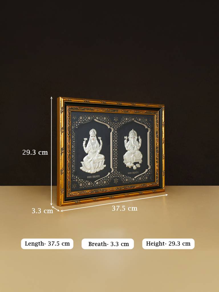 Pure 999 Silver Lakshmi Ganesh Wall Art : CPGFT339