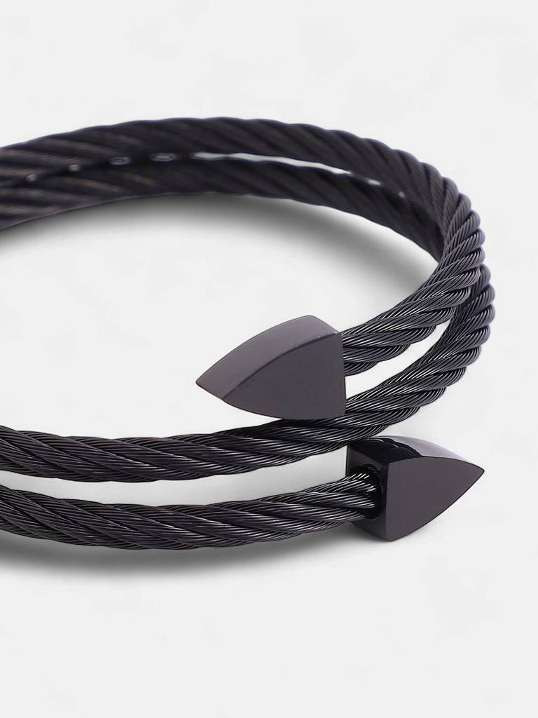 Men'S The Rope Wrap Bracelet - Onyx Black : FABR1279