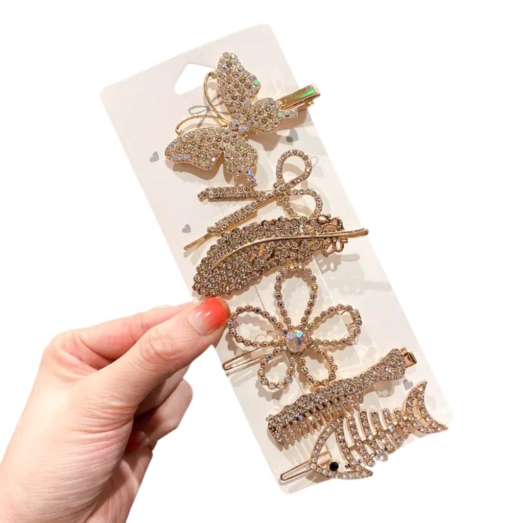 Set Of 5 Queen Hair Pins : HX-HP-C5-0041-G