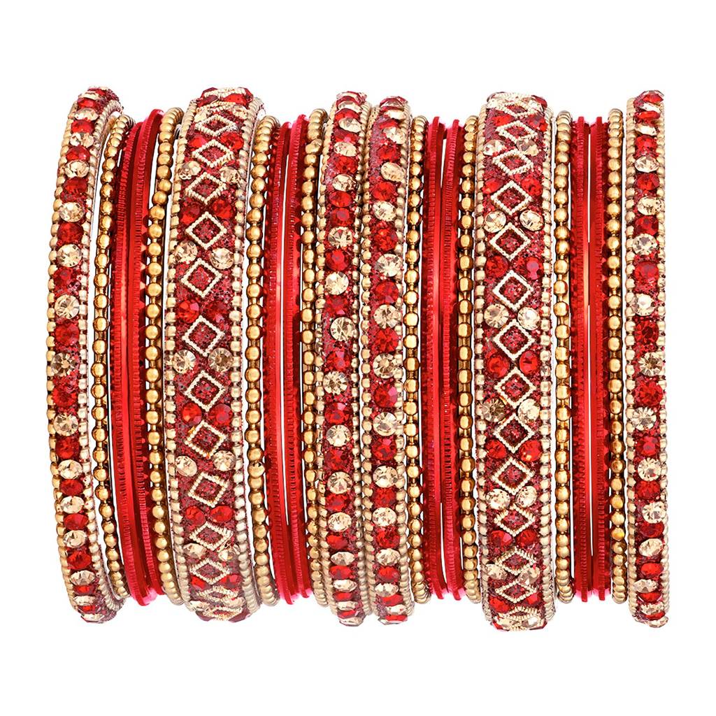 Metal Chuda Bangle Set Navratri Gift For Women Indian Traditional Ethnic Jewellery : PF51B40R