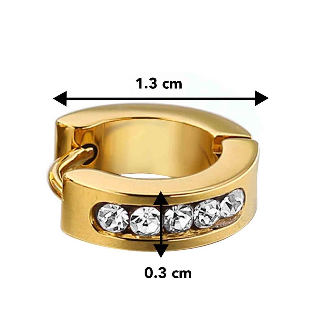 Combo Set Of Fancy Cross Pendant Cuban Chain With Cubic Zirconia Studded Hoop Huggie Bali Earrings For Men  : PX9ME41G-PX5CH86