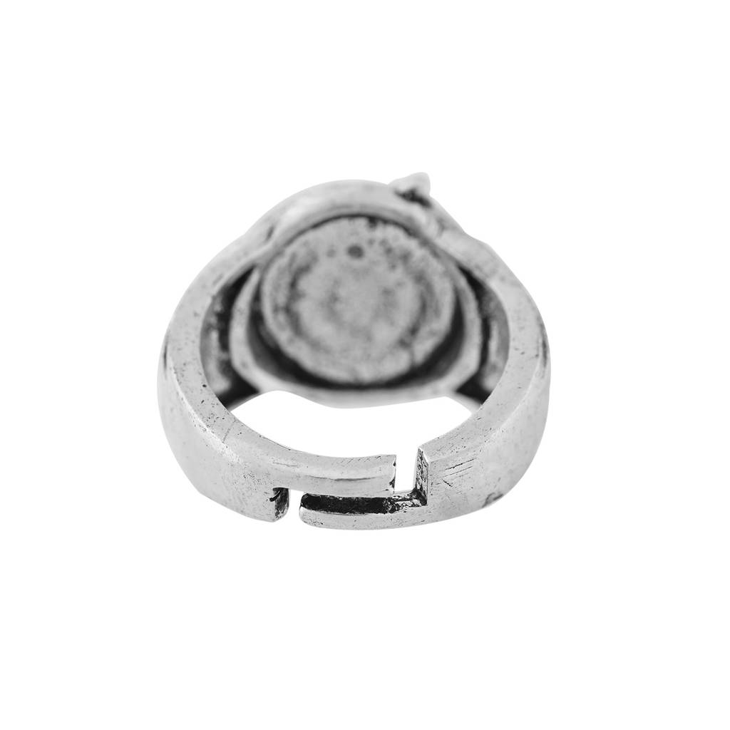 Statement Thunderbolt Silver Oxidised Men’S Ring : 8905124565737
