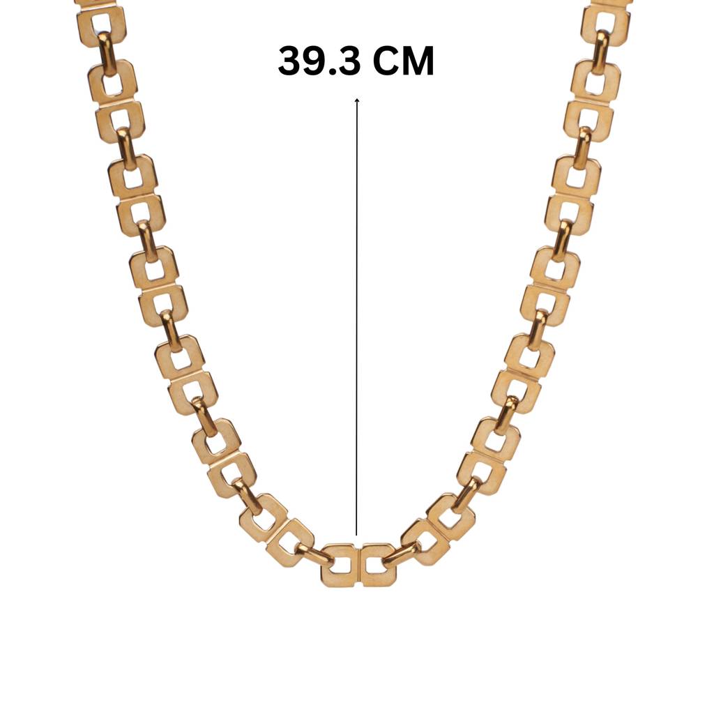 Geometric Chain Gold Necklace : NS14001-G