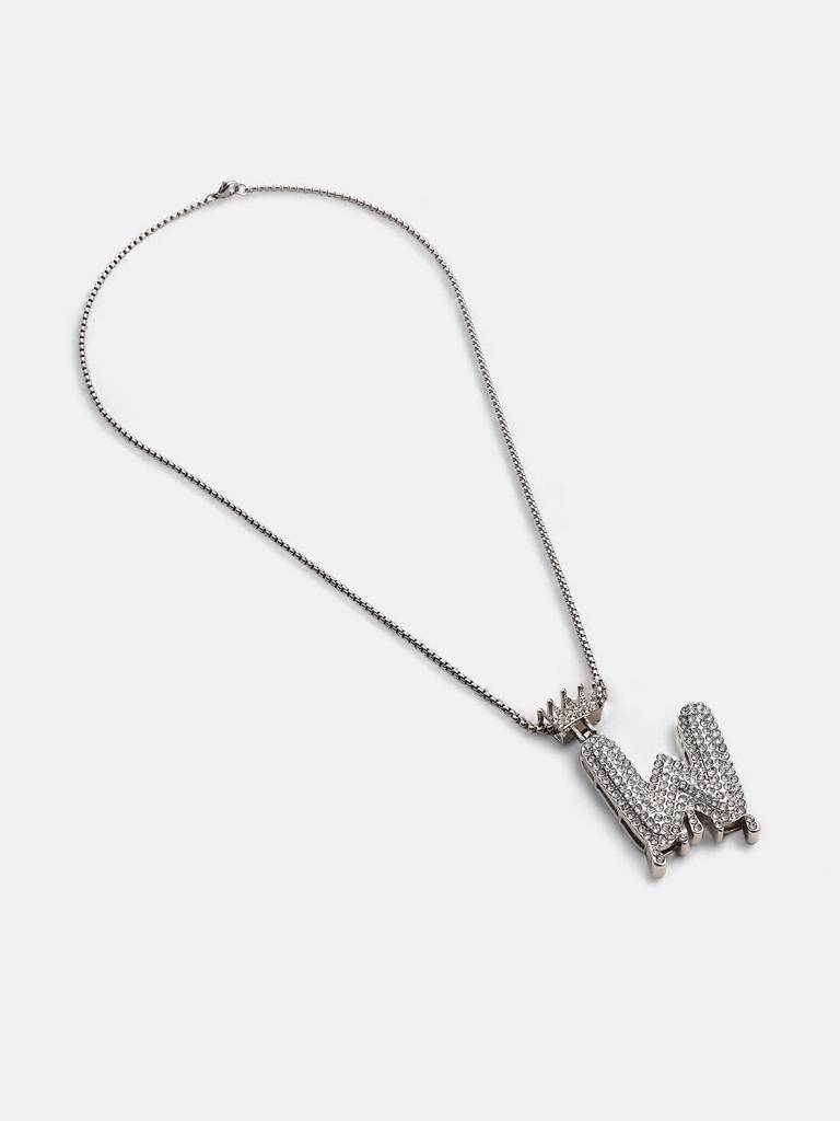 Men'S The Drip Alphabet Pendant Necklace - Metallic Silver : FANC1096-W