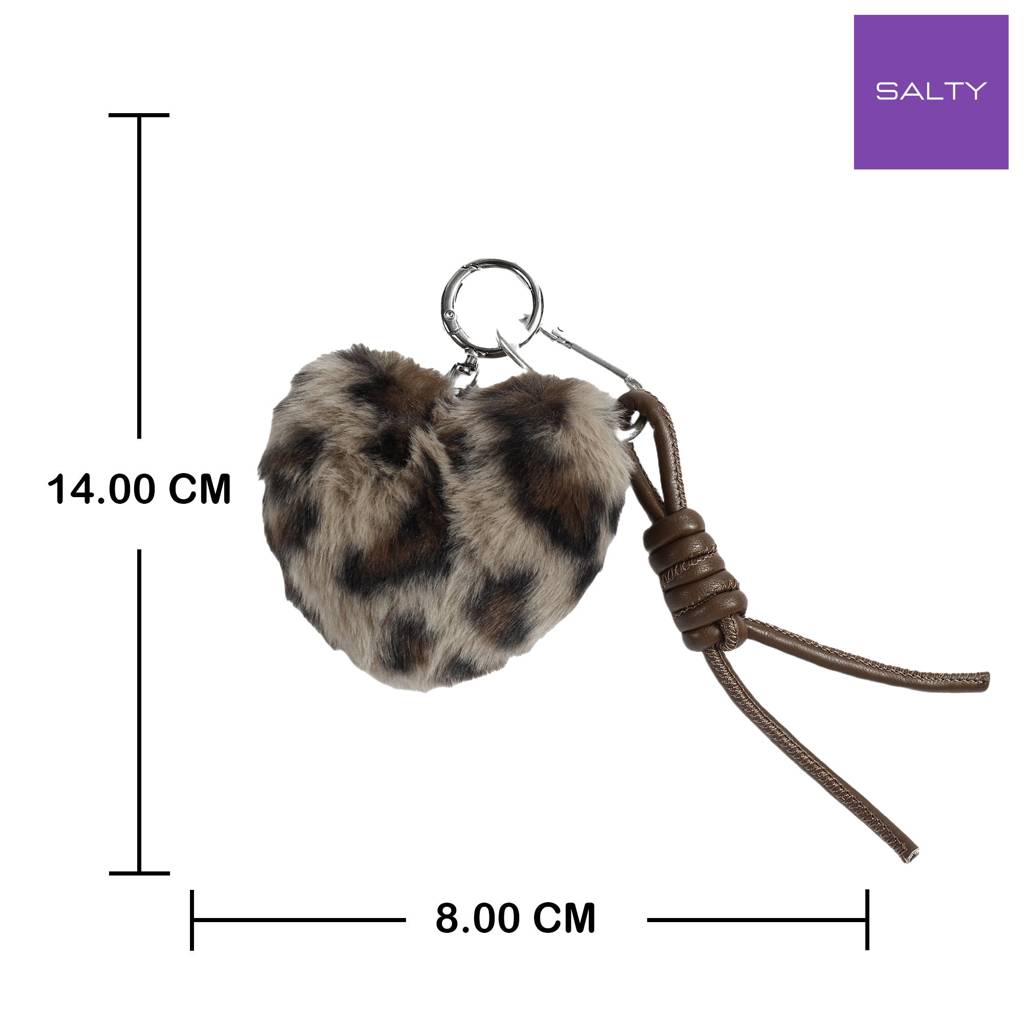 Fur Heart Bag Charm : C-BG-0034-BR