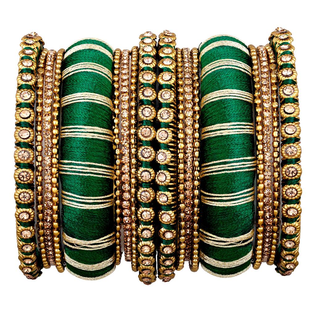 Velvet Matching Floral Silk Thread Chuda Chura Bangle Set Indian Traditional Bridal Fashion Jewellery For Women  Na : PF51B45G