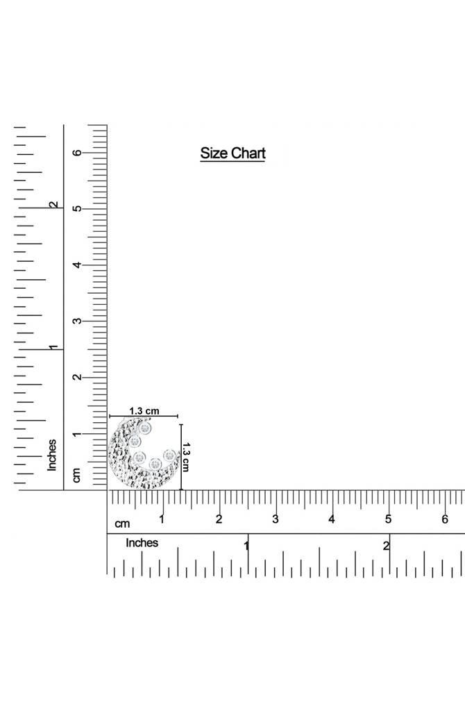 925 Sterling Silver Textured Crescent Moon Moissanite Stud Earrings : SILLUXE003_S