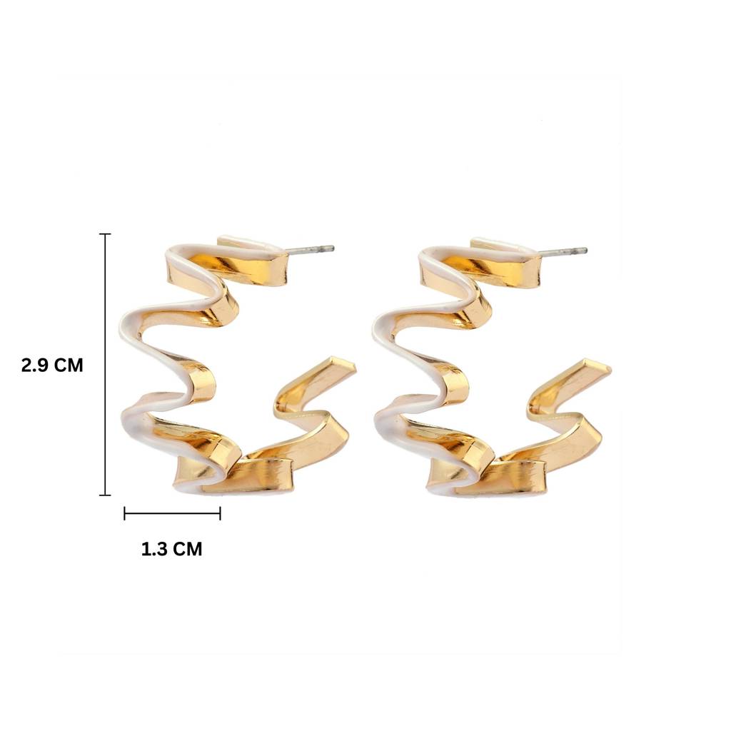 Playful White Luxury Gold Earring : ES13419-G-WHT