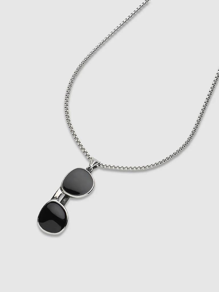 Men'S Sunglass Pendant Necklace - Charcoal Black : FAPD1089
