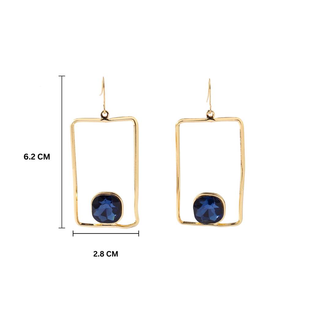 Chuffed Sapphire Gold Earring : ES13484-G-BLU