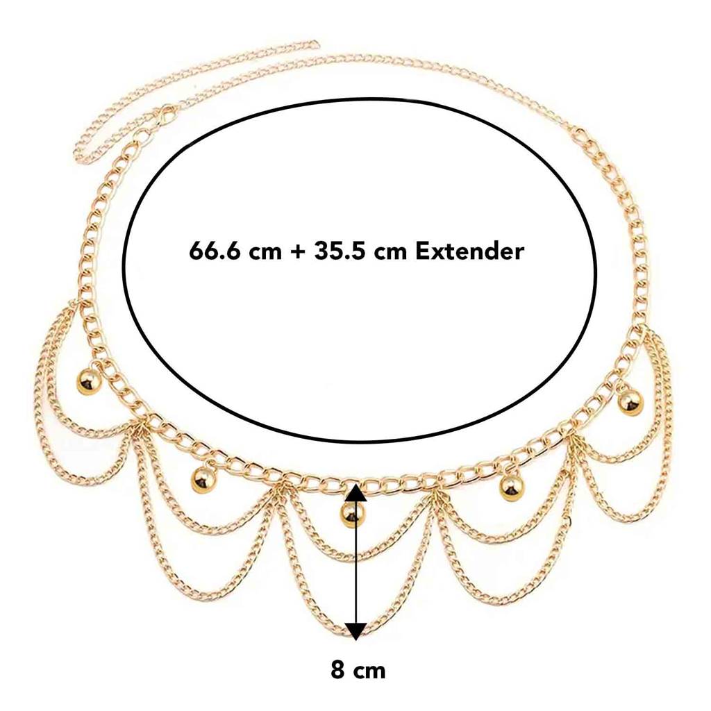 Combo Gold Plated Body Chain Kamarbandh Belly Waist Chain Dress Belt Chain Summer Beach Jewellery For  : PX8BCH007G-PX8BCH010G