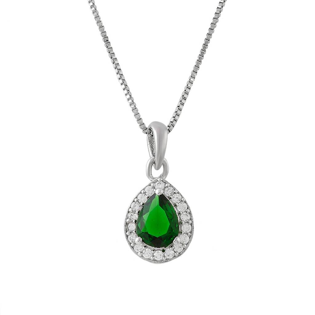 Sparkling Elegance Emerald Glow Pendant Set : 8905124562828