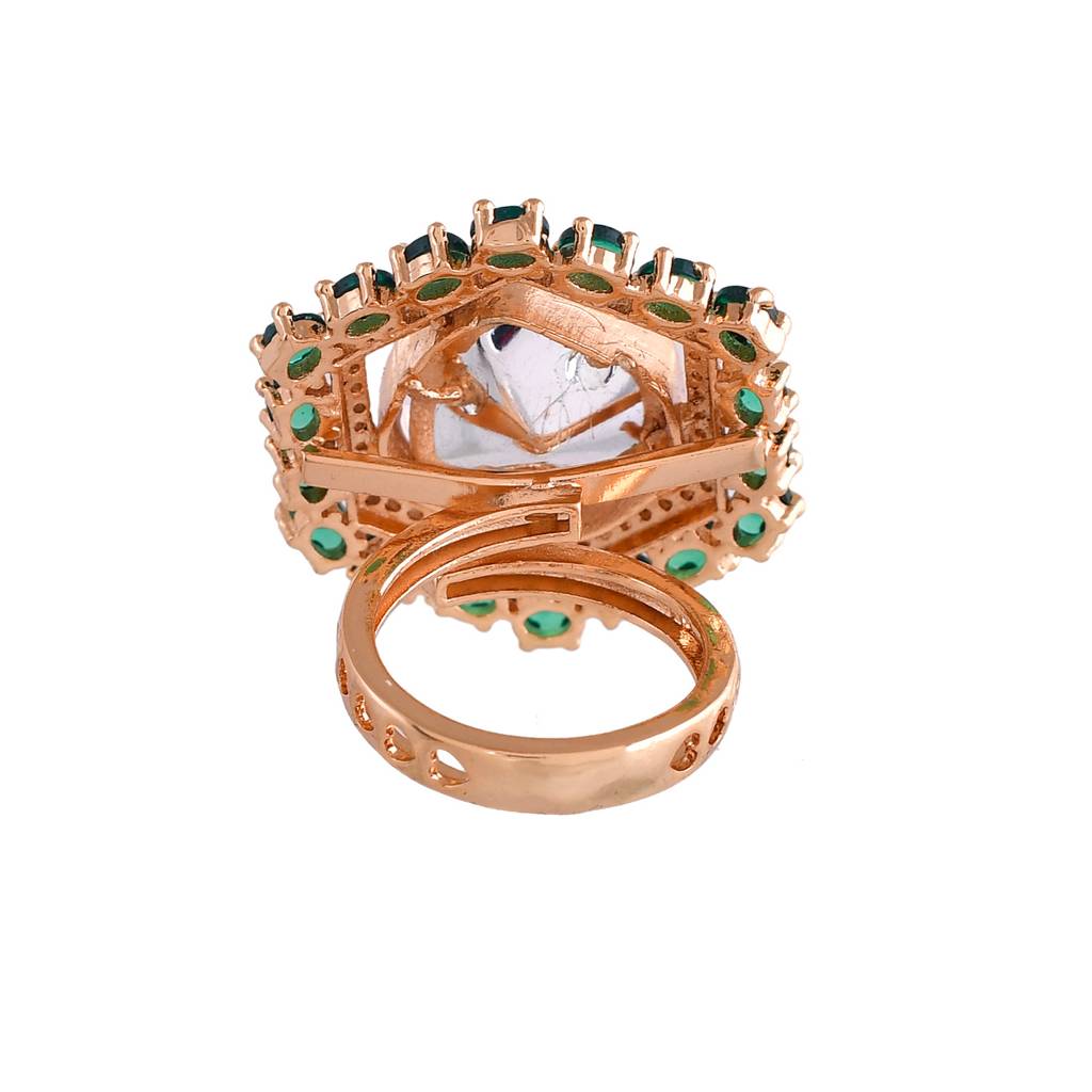 Kundan Opulance Riyasat Emerald Ring : 8905124540024