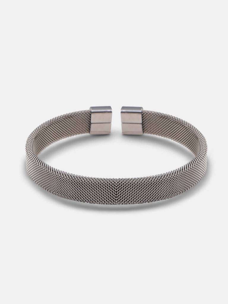Men'S The Mesh Cuff Bracelet - Metallic Silver : FABR1119