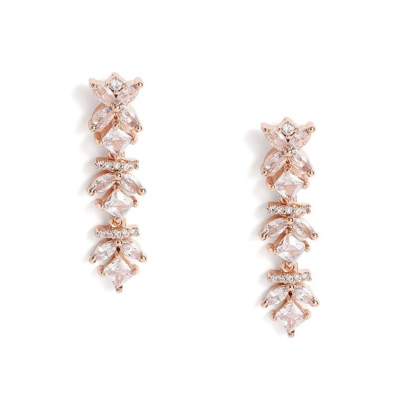 Elegant Cz Leaf Drop Necklace Set For Women – Party & Festive Wear : AD-899-RGWENKER