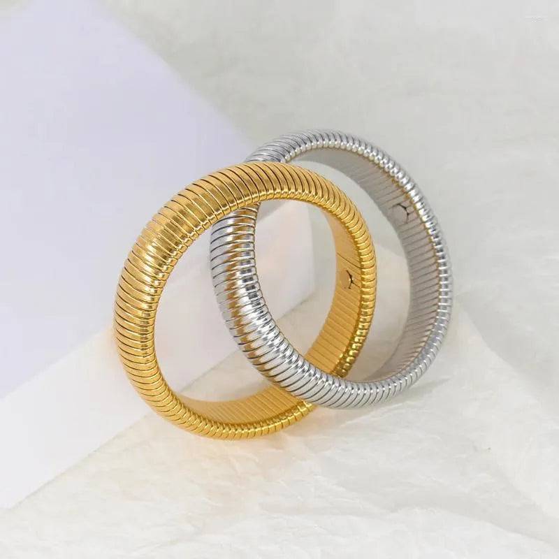 Ornate Obsession Silver Gold Bracelet - Thick : BS13284-GS-16