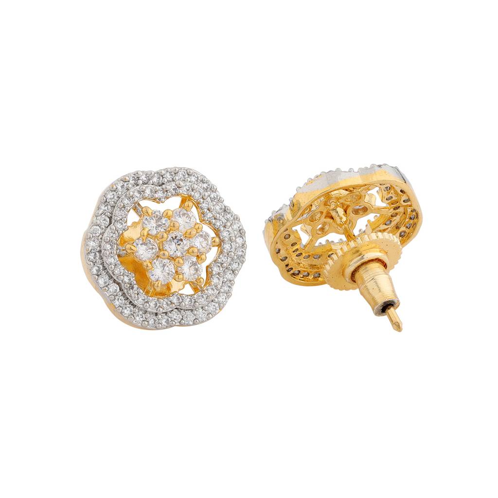 Sparkling Elegance Radiant American Diamond Stud Earrings : 8905124542370
