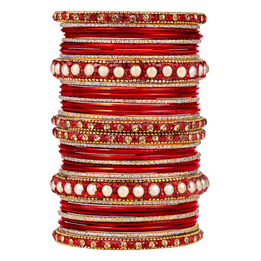 Metal Chuda Bangle Set For Women Wedding Bridal Indian Traditional Ethnic Jewellery : PF51B42R
