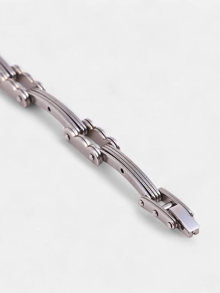 Men'S The Hinge-Link Chain Bracelet - Metallic Silver : FABR1277
