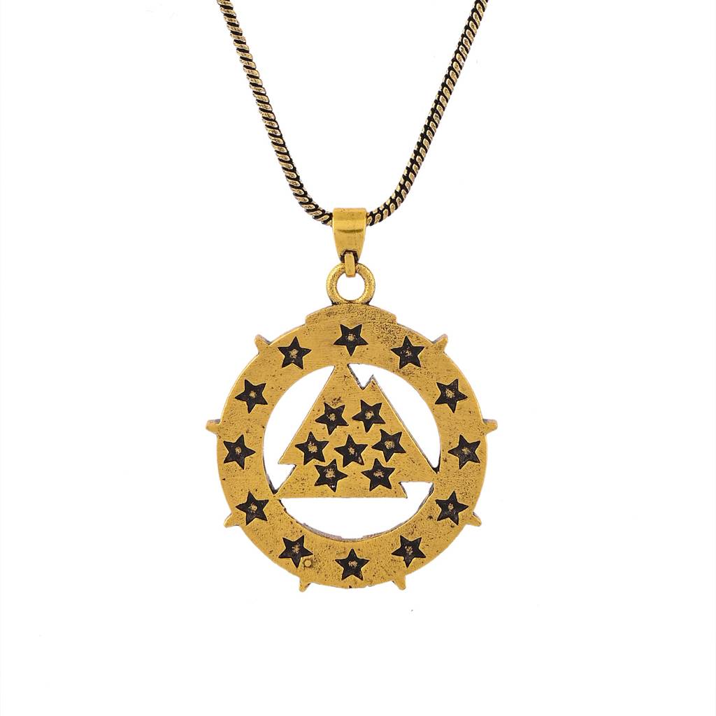 Statement Valknut Star Gold Oxidised Men’S Pendant : 8905124565577
